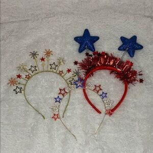 Patriotic Star Headband Set - Red, Blue, Gold Accessories
